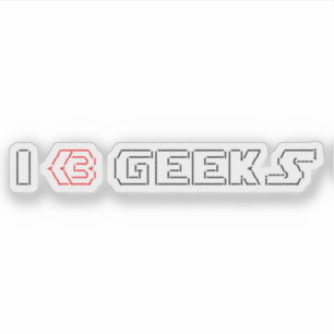 Sticker I Heart Geek ASCII ART
