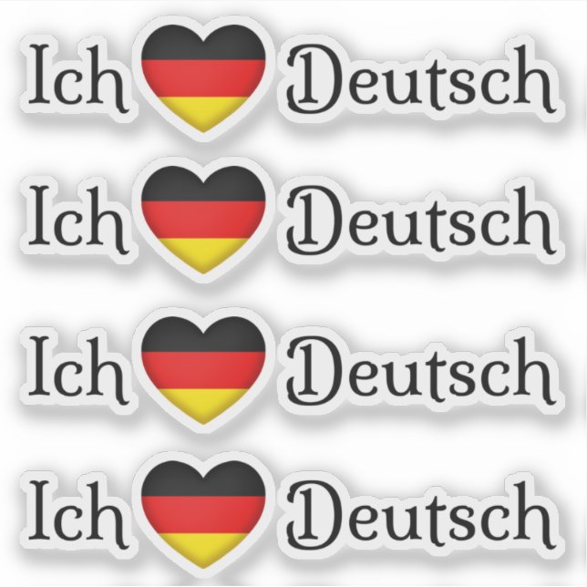 Sticker "I Heart German" Favori Language School Sujet (Devant)