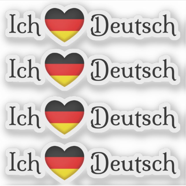 Sticker "I Heart German" Favori Language School Sujet (Devant)