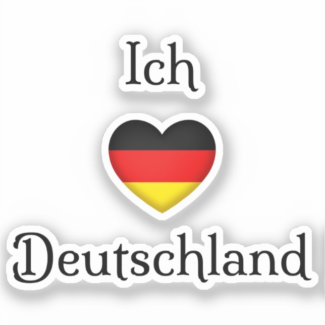 Sticker "I heart Germany" "J'aime l'Allemagne" German (Recto)