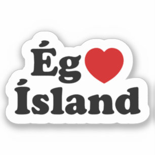 Sticker I Heart (Love) Islande [Ég Elska Ísland] Islandais