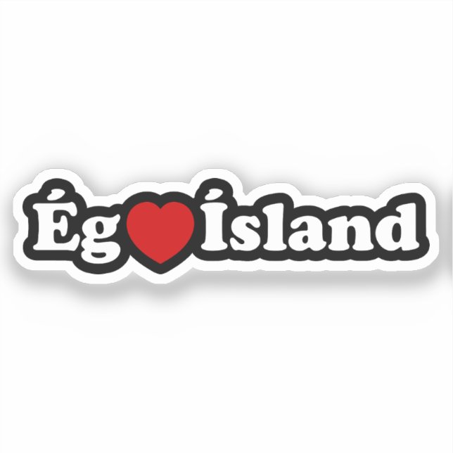 Sticker I Heart (Love) Islande [Ég Elska Ísland] Islandais (Recto)