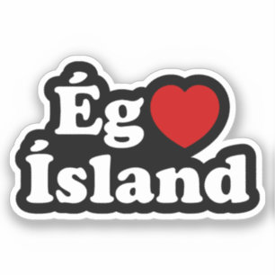 Sticker I Heart (Love) Islande [Ég Elska Ísland] Islandais