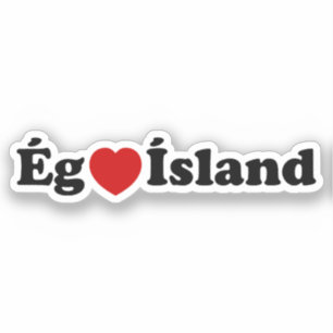 Sticker I Heart (Love) Islande [Ég Elska Ísland] Islandais