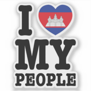 Sticker I Heart (Love) My Khmer People