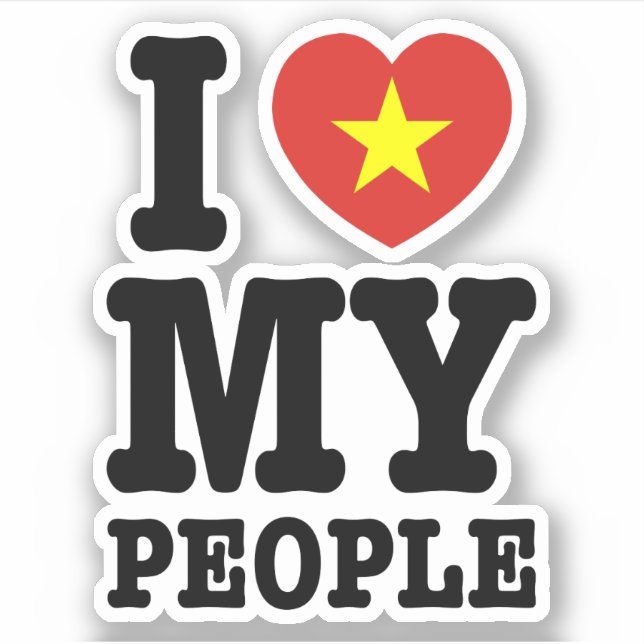 Sticker I Heart (Love) My Viet People (Devant)