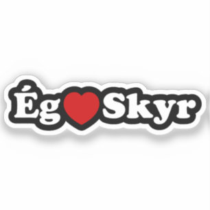 Sticker I Heart (Love) Skyr [Ég Elska Skyr] Islandais