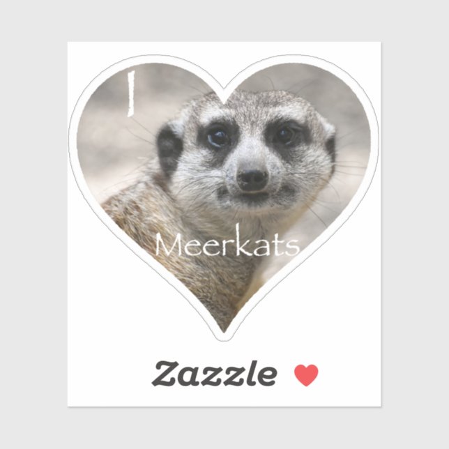Sticker I Heart Meerkats (Feuille)