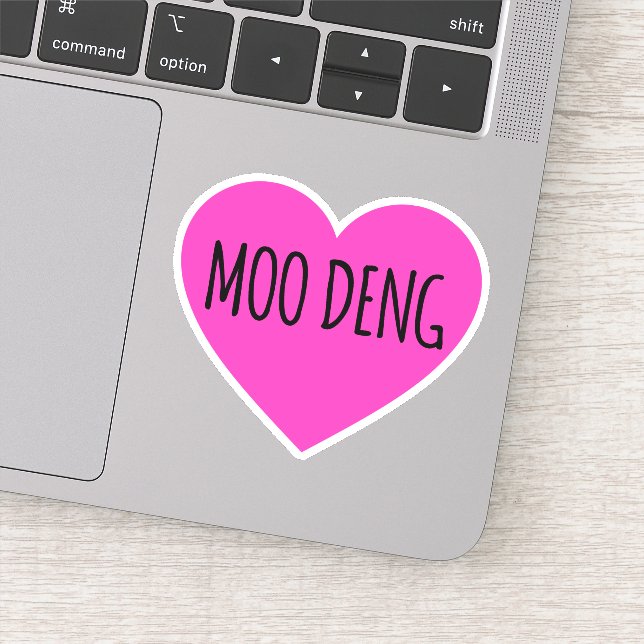 Sticker I Heart Moo Deng - Baby Hippo Moo Deng (Détail)