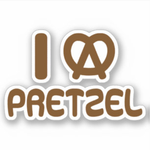 Sticker I Heart Pretzel