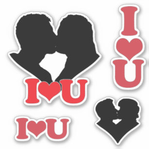 Sticker I Heart U Couple Livre de rebuts