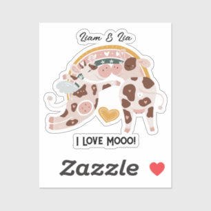 Sticker I Looo Mooo Cute Cow Customisé Cadeau Lui