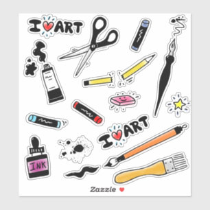 Sticker I Love Art Supplies