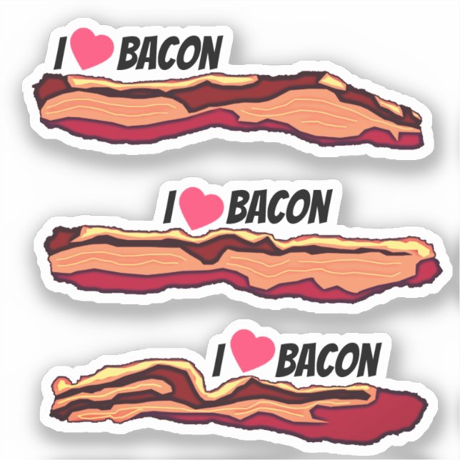 Sticker I Love Bacon (Recto)
