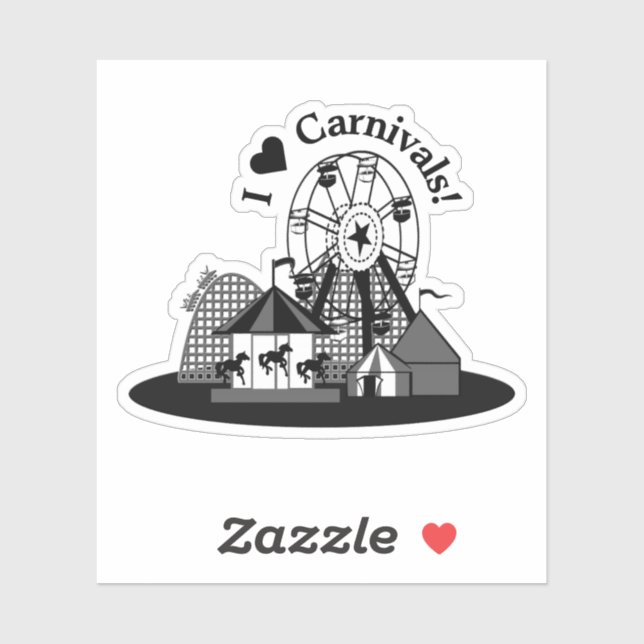 Sticker I Love Carnivals! (Feuille)