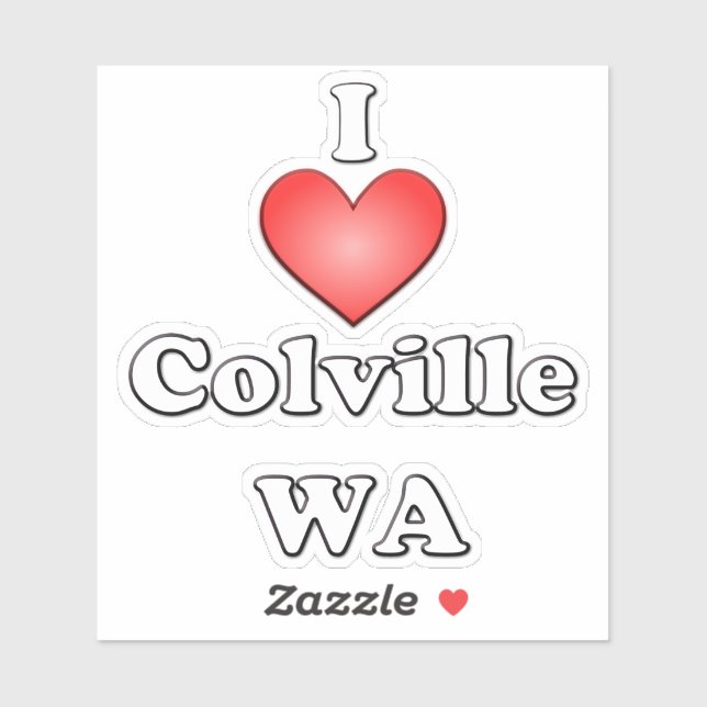 Sticker I Love Colville WA (Feuille)