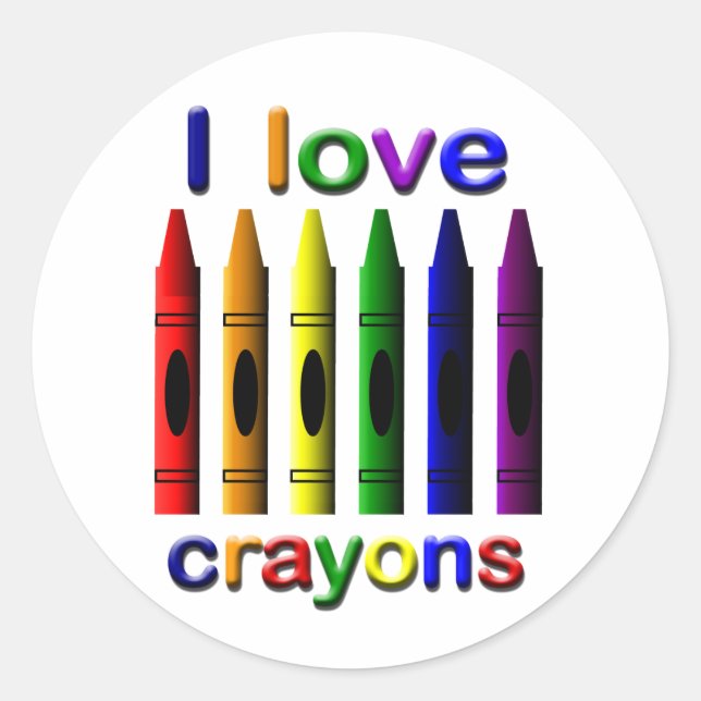 Sticker I Love Crayons (Devant)