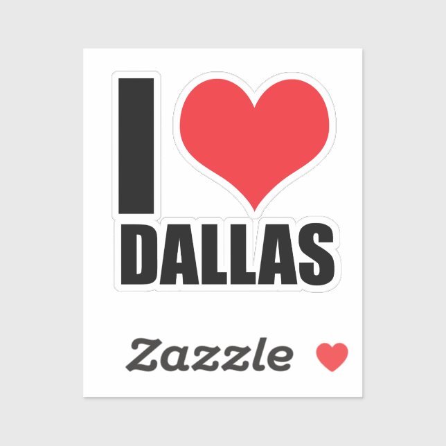 Sticker I love Dallas (Feuille)