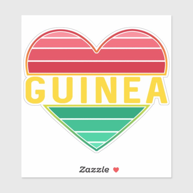 Sticker I Love Guinée, Coeur guinéen (Feuille)