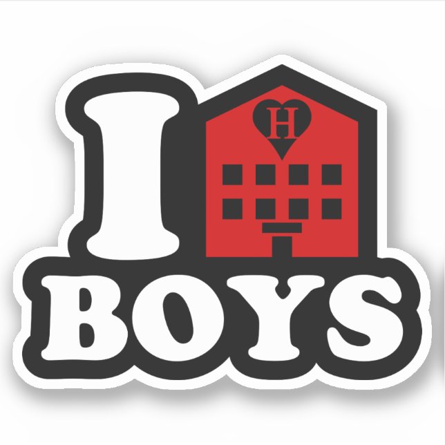 Sticker I Love Hotel Boys (Devant)