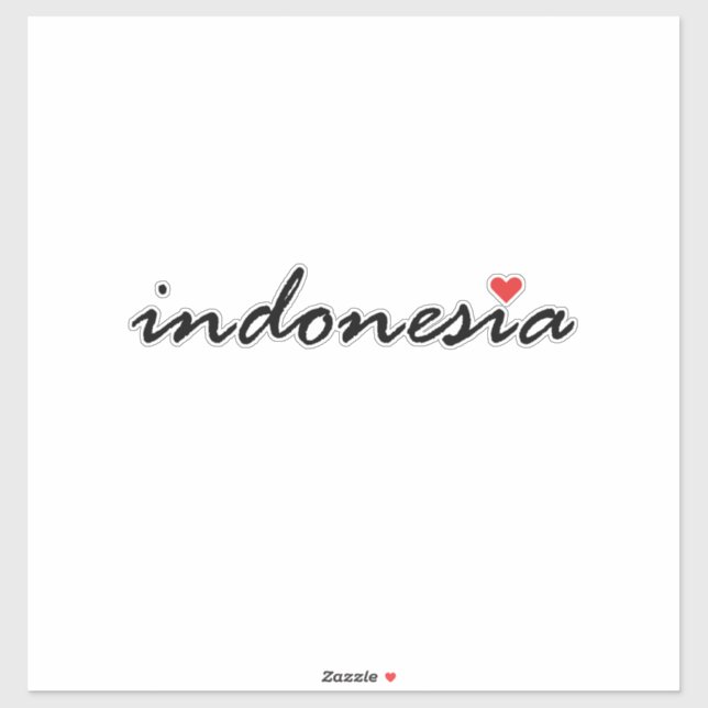 Sticker I love Indonesia (Feuille)