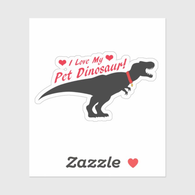 Sticker I Love My Pet Dinosaur (Feuille)