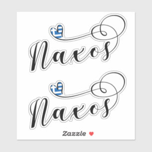 Sticker I Love Naxos, Drapeau Grec