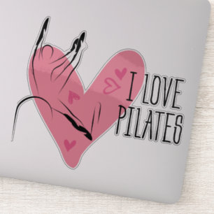 Sticker I LOVE PILATES Pilates Pose sur baril