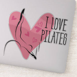 Sticker I LOVE PILATES Pilates Pose sur Réformateur