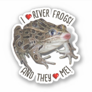 Sticker I Love River Frogs