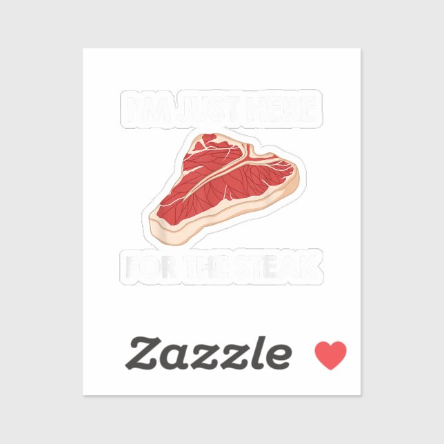 Sticker I Love Steak Cadeau Ribeye House (Feuille)