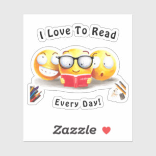 Sticker I Love To Read Books Reader Personnalisez