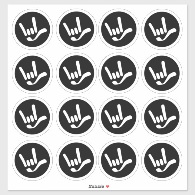 Sticker "I Love You" ILY in ASL (Feuille)