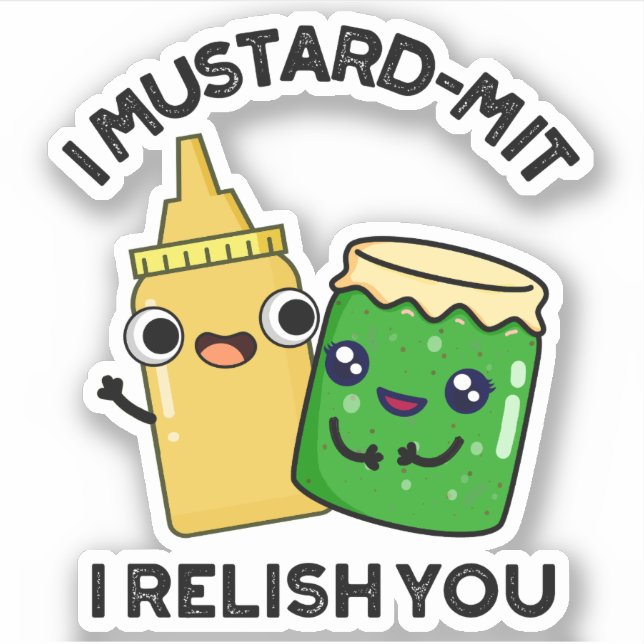 Sticker I Mustard-mit Je Vous Relie Drôle Conditionnement  (Devant)