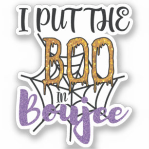 Sticker I Put The Boo in Boujee - Sparkly Gold Text