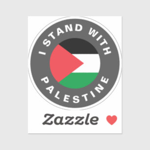 Sticker I Stand with Palestine flag texte personnalisé