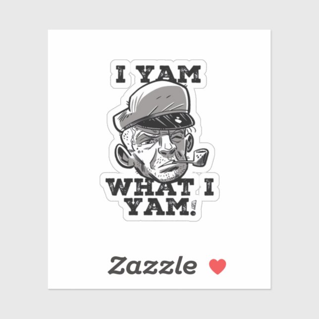 Sticker I Yam What I Yam Classic Meme Design (Feuille)