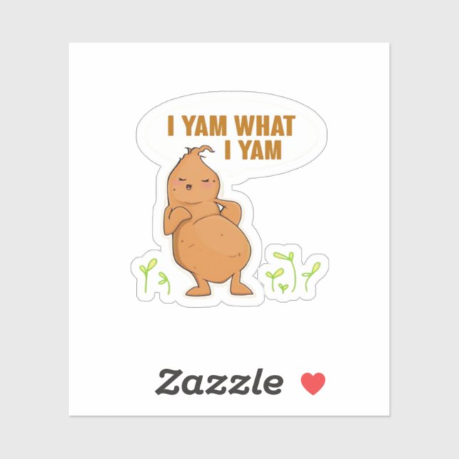 Sticker I Yam What I Yam Trendy Basic (Feuille)