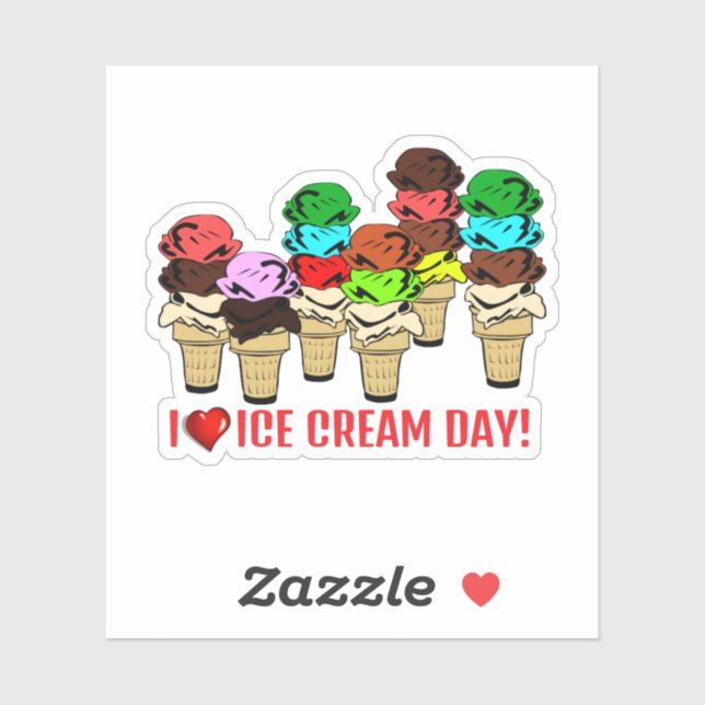 Sticker Ice Cream Cones for Ice Cream Day   (Feuille)