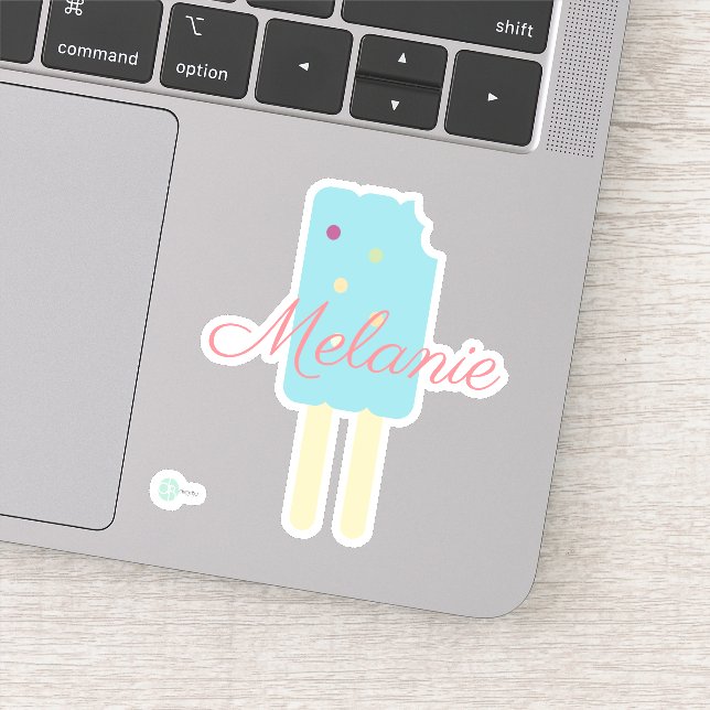 Sticker Icecream Pop avec arroseurs Nom personnalisé (Détail)