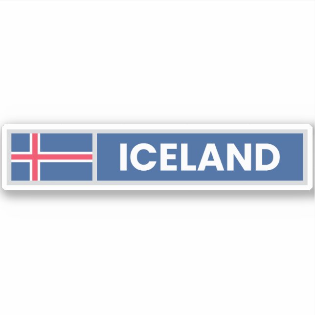 Sticker Iceland National Flag (Devant)
