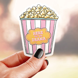 Sticker Ici Pour Le Drama Popcorn Vinyl