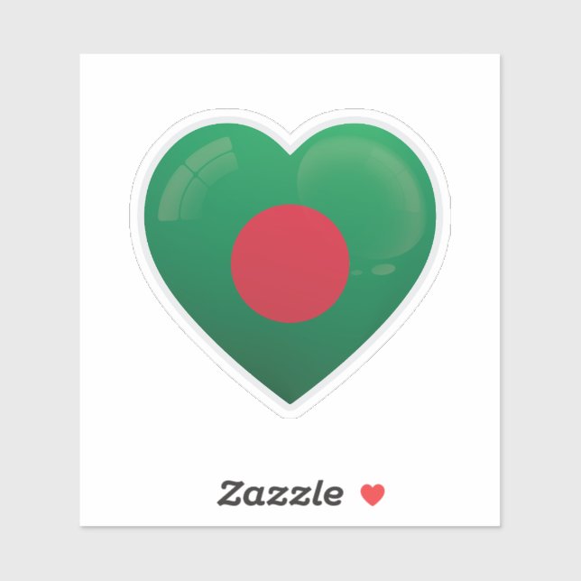 Sticker Icône Amour du Bangladesh (Feuille)