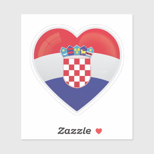 Sticker Icône d'amour Croatie (Feuille)
