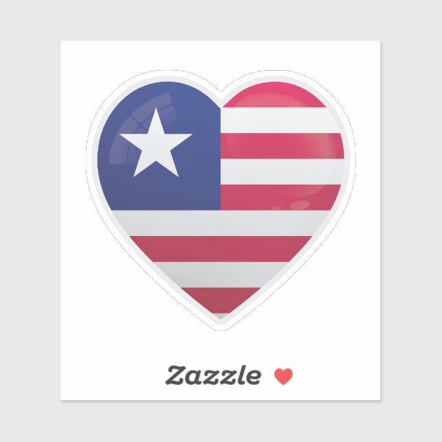 Sticker Icône d'amour Libéria (Feuille)