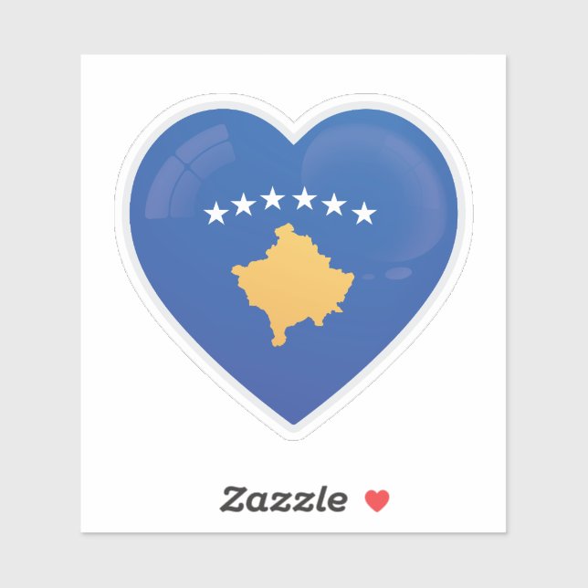 Sticker Icône de l'amour du Kosovo (Feuille)