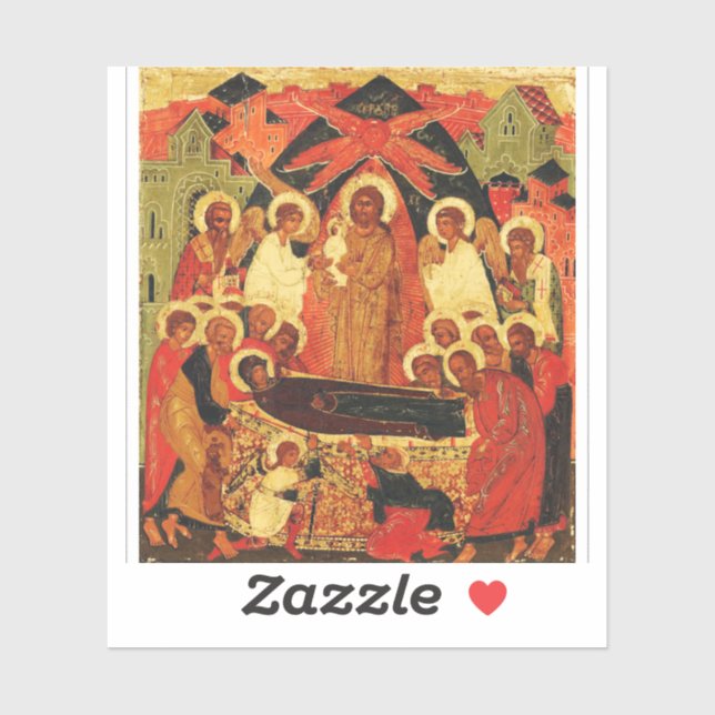 Sticker Icône orthodoxe de la Dormition de la Mère de Dieu (Feuille)