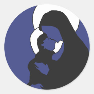 Sticker Icons de Noël - Marie et bébé Jésus