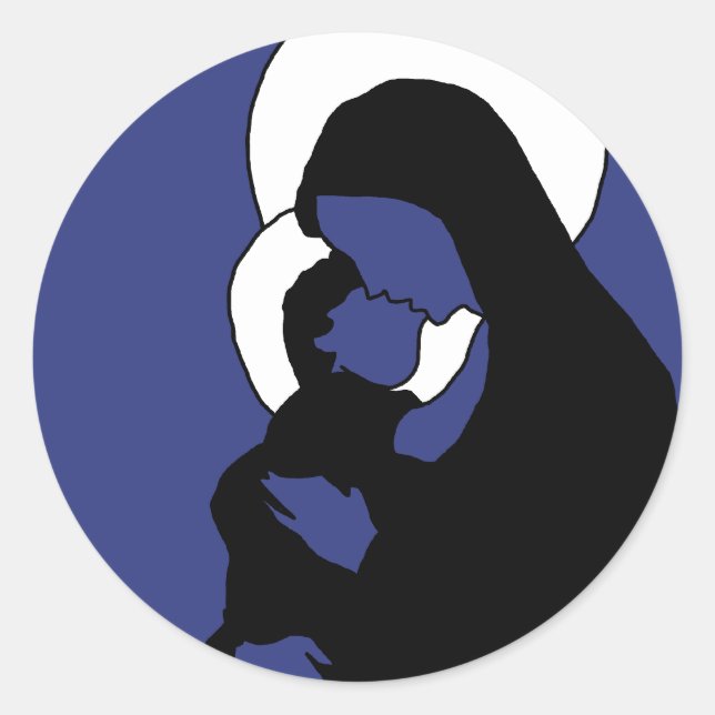 Sticker Icons de Noël - Marie et bébé Jésus (Devant)
