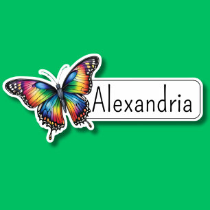 Sticker ID papillon arc-en-ciel